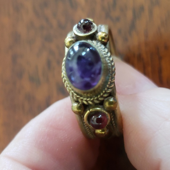 Amethyst Garnet Ruby Brass Silver Copper Ring Gold Purple Red - Picture 15 of 15